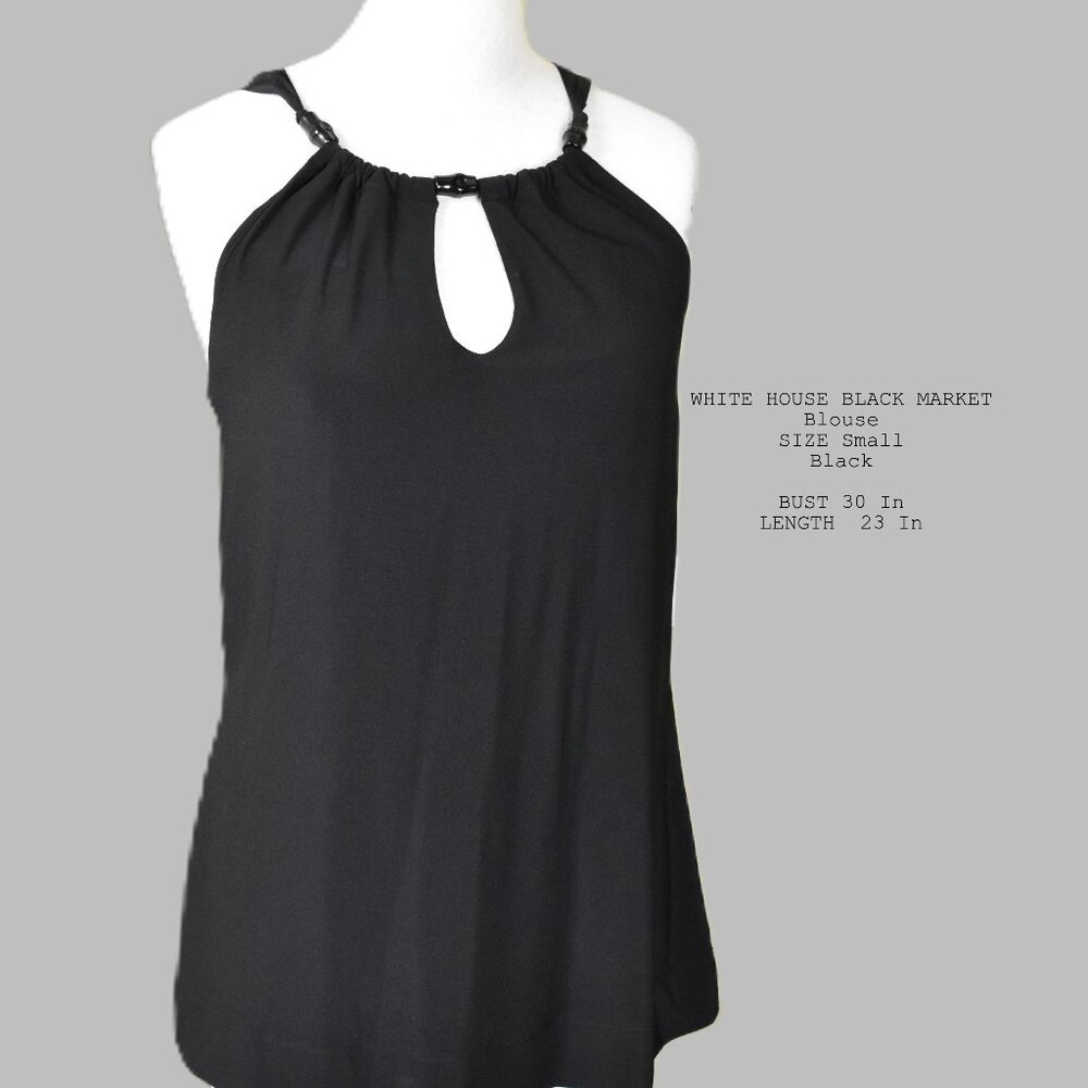 WHITE HOUSE BLACK MARKET Halter Small Black Tie Straps  Machine Wash  Bin 10